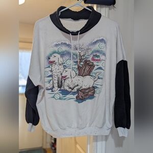 Vintage Cozy Dog Print Sweatshirt